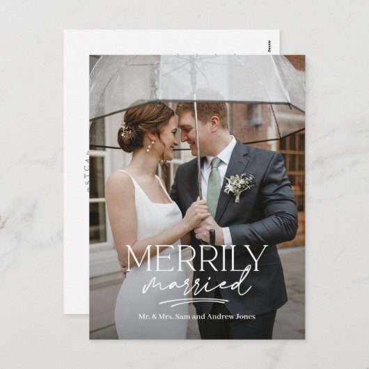 Verheiratetes Paar Verheirateter Urlaub Postkarte (Vorne/Hinten)