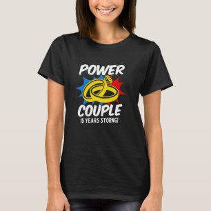 Verheiratetes Power-Couple-Jubiläum Romantisches P T-Shirt