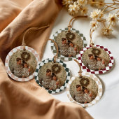 Verheiratetes Retro-Checkerboard Neu verheiratetes Keramik Ornament