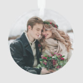 Verheiratetes Rose-Foto zu Weihnachten Ornament (Rückseite)