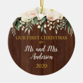 Verheiratetes Rustikales Blütenholz Keramik Ornament (Vorne)