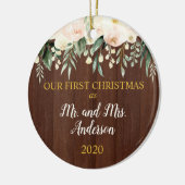 Verheiratetes Rustikales Blütenholz Keramik Ornament (Links)