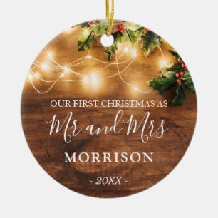 verheiratetes rustikales Holz und Lampen Keramik Ornament