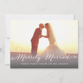 Verheiratetes Script Weihnachts-Foto Einladung (Vorderseite)