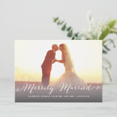 Verheiratetes Script Weihnachts-Foto Einladung (Stehend Vorderseite)