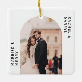 Verheiratetes und einfaches Foto Minimal Script El Keramikornament