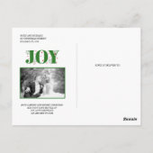 Verheiratetes und fröhlich grünes JOY Weihnachtsfe Postkarte (Rückseite)