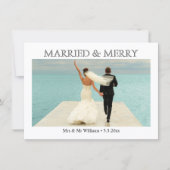 verheiratetes und fröhliches Foto Feiertagskarte (Vorderseite)