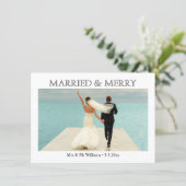 verheiratetes und fröhliches Foto Feiertagskarte (Stehend Vorderseite)