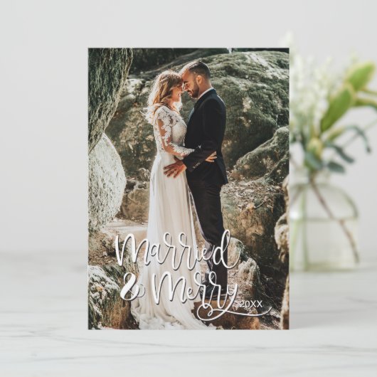 Verheiratetes und fröhliches Foto für Weihnachten (Stehend Vorderseite)