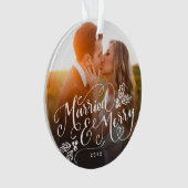 Verheiratetes und fröhliches Foto mit Handschrift Ornament (Vorderseite)