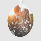 Verheiratetes und fröhliches Foto mit Handschrift Ornament (Vorderseite)