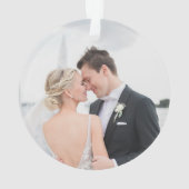 Verheiratetes und fröhliches Foto, Namen und Datum Ornament (Rückseite)