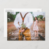 Verheiratetes und fröhliches Foto Weihnachten Postkarte (Vorne/Hinten)