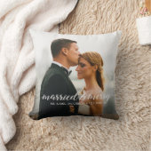 Verheiratetes und fröhliches Hochzeitsfest Foto Kissen (Decke)