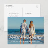 Verheiratetes und fröhliches modernes Foto Postkarte (Vorne/Hinten)