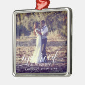 Verheiratetes und fröhliches Newlyweds Weihnachts- Ornament Aus Metall (Links)