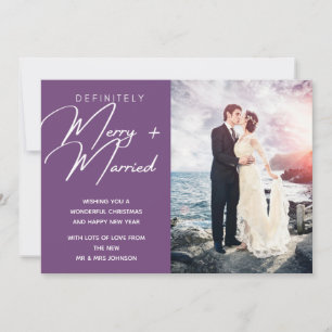 Verheiratetes und fröhliches Weihnachts-Foto Feiertagskarte