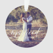 Verheiratetes und fröhliches Weihnachtsfest-Foto Ornament (Vorderseite)