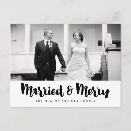 Verheiratetes und fröhliches Weihnachtsfest Foto Postkarte