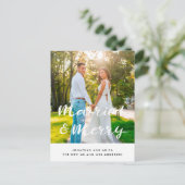 Verheiratetes und gemütliches Newlyweds Foto Postkarte (Stehend Vorderseite)