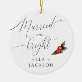 Verheiratetes und helles Erstes Foto Keramik Ornament (Vorne)