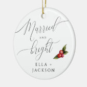 Verheiratetes und helles Erstes Foto Keramik Ornament (Links)