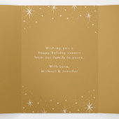 Verheiratetes und helles Gold Script 4 Foto Dreifach Gefaltete Urlaubskarte (Innenseite Mitte)
