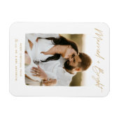 Verheiratetes und helles Gold-Script-Foto Magnet (Horizontal)