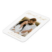Verheiratetes und helles Gold-Script-Foto Magnet (Linke Seite)