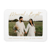 Verheiratetes und helles Gold-Script-Foto Magnet (Horizontal)