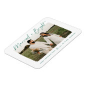 Verheiratetes und helles Green Script-Foto Magnet (Linke Seite)