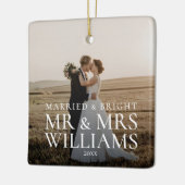 Verheiratetes und helles neuverheiratetes Hochzeit Keramikornament (Links)