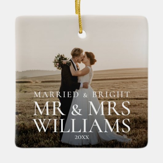 Verheiratetes und helles neuverheiratetes Hochzeit Keramikornament (Vorderseite)