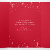 Verheiratetes und helles Rotes Skript 4 Foto Dreifach Gefaltete Urlaubskarte (Innenseite Mitte)