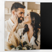 Verheiratetes und helles Schwarzes Skript 4 Foto Dreifach Gefaltete Urlaubskarte (Innen Erste Seite)