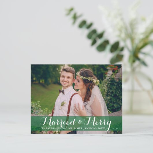 Verheiratetes und lustiges Paar Foto Postkarte Grü (Stehend Vorderseite)