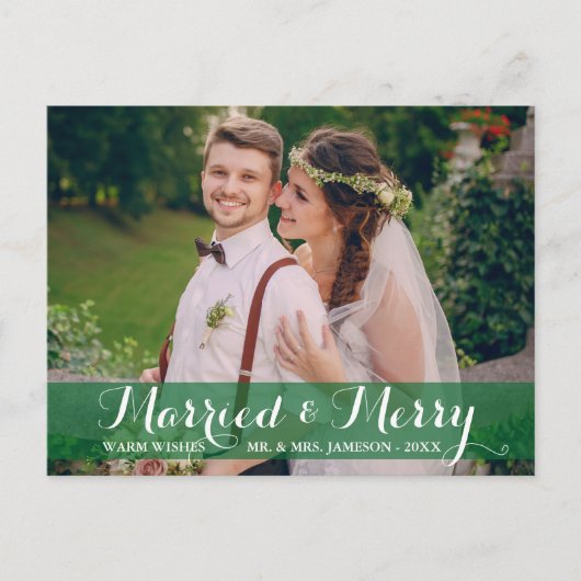 Verheiratetes und lustiges Paar Foto Postkarte Grü (Vorderseite)