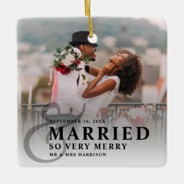 Verheiratetes und so fröhliches HochzeitsFoto neu  Keramikornament