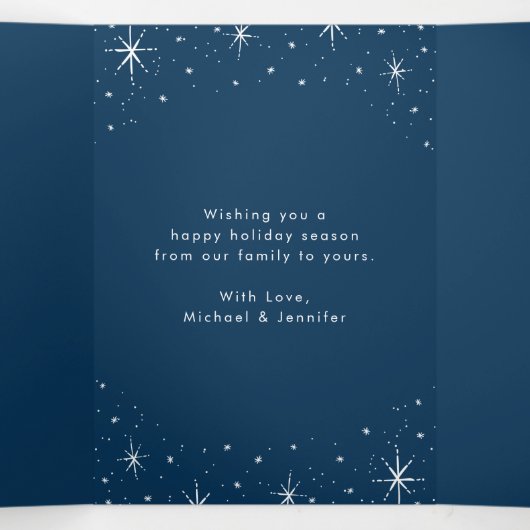 Verheiratetes und strahlendes Skript 4 Foto Dreifach Gefaltete Urlaubskarte (Innenseite Mitte)