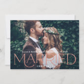 Verheiratetes Weihnachten Elegante Rose Gold Weddi (Vorderseite)