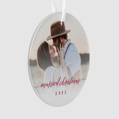 Verheiratetes Weihnachten - Neuvermähltes Foto Kee Ornament (Vorderseite)