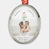 Verheiratetes Weihnachten Niedlich Mistletoe Newly Ornament Aus Metall (Links)
