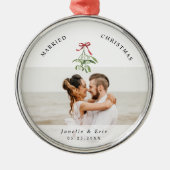 Verheiratetes Weihnachten Niedlich Mistletoe Newly Ornament Aus Metall (Vorne)