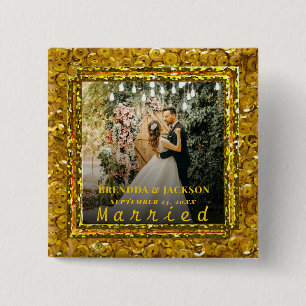 Verheiratetes Weihnachts-Elegantes Foto Button