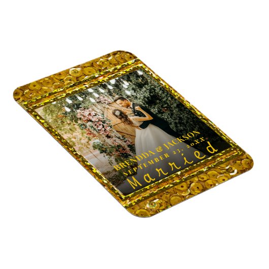 Verheiratetes Weihnachts-Elegantes Foto Magnet (Rechte Seite)