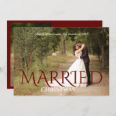 Verheiratetes Weihnachts-Elegantes Hochzeitsfest F Mitteilungskarte (Vorne/Hinten)