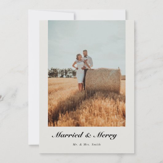 Verheiratetes Weihnachts-Foto Feiertagskarte (Vorderseite)