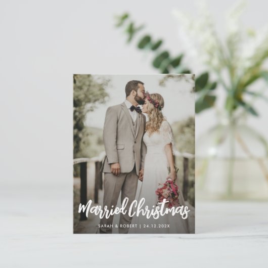 verheiratetes Weihnachts-Foto Postkarte (Stehend Vorderseite)