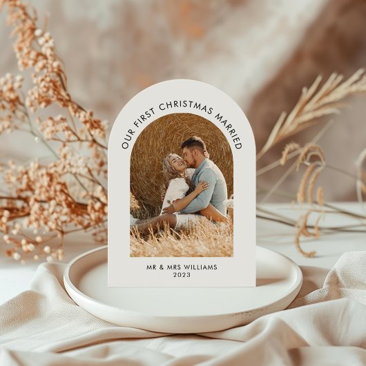 Verheiratetes Weihnachts-Foto Weihnachtskarte Einladung